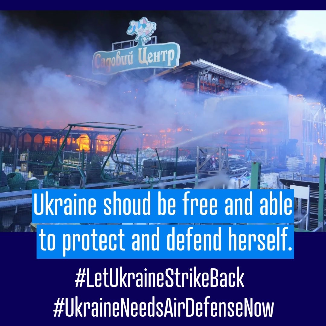Ukraine should be free and able to protect and defend herself. Let Ukraine strike back. Ukraine needs air defense now.